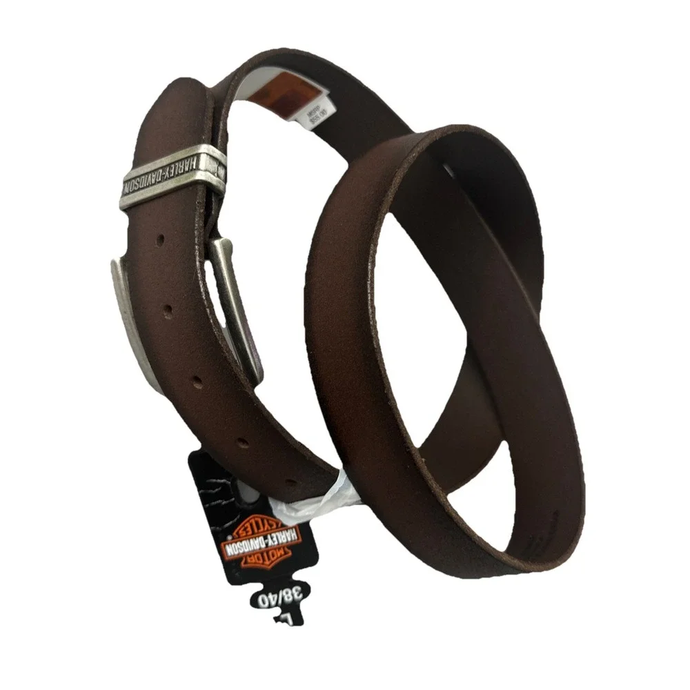Harley Davidson Men's Brown Belt BMM041 Genuine Leather Size L 38/40‎ New